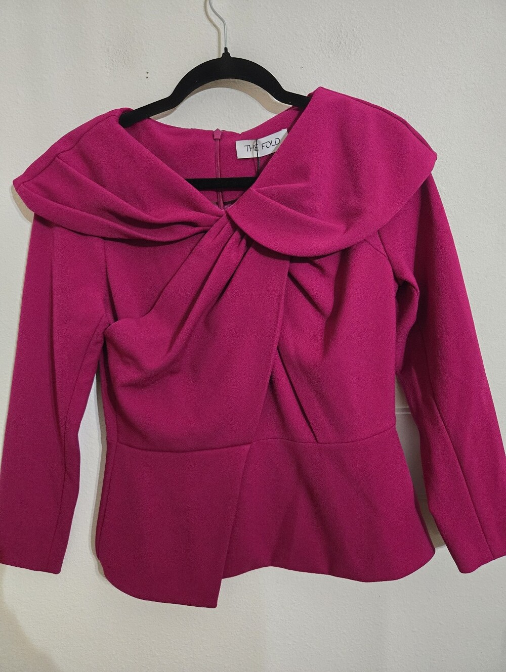 The Fold Magenta Keystone Blouse, Wrap Look